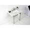 Kingston Brass 36 Carrara Marble Console Sink with Stainless Steel Legs, Marble WhitePolished Nickel LMS36MSQ6 - alternate 5